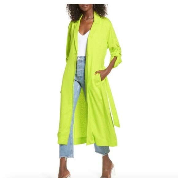 AFRM Jackets & Blazers - AFRM Neon Bright Long Duster Trench Jacket in XS
